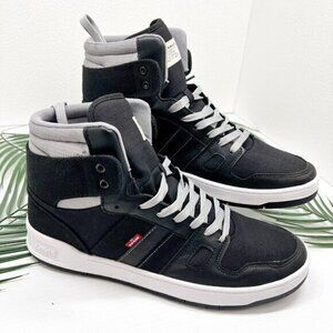 Levi's BB Hi Men's Black/Gray Round Toe Lace Up High-Top Sneakers Size 12M NWB